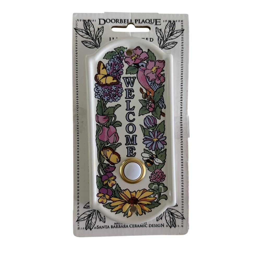NWB Floral Butterfly Doorbell Plaque Cover Cottagecore Whimsy Whimsical Y2K